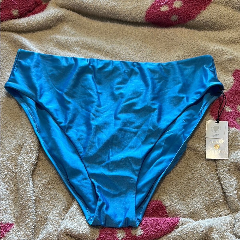 NWT Shade & Shore Blue Classic Bikini Bottom